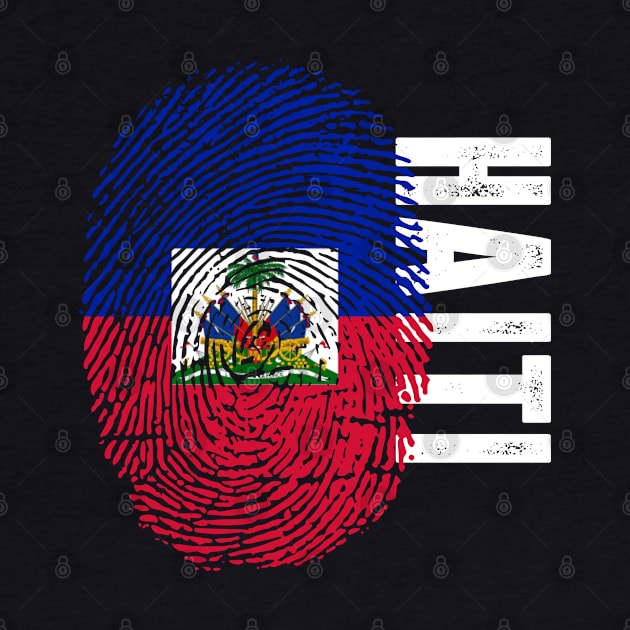 Haiti Flag Fingerprint My Story DNA Haitian by Your Culture & Merch